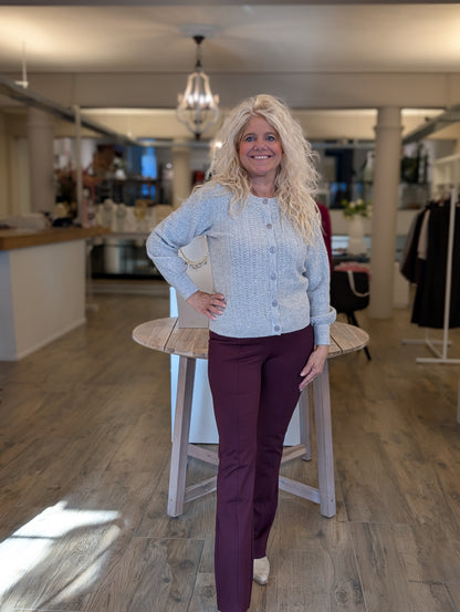 Red Button Cardigan Ajour Sparkle Stone