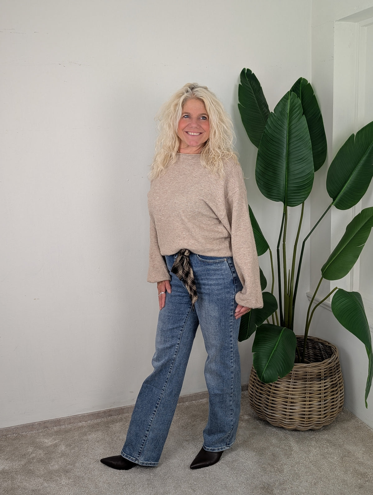 Maud strait leg Laulia jeans met sjaal