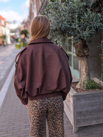 Suede jasje Dianne - Bruin