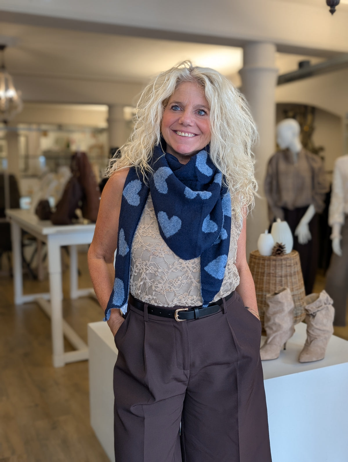 Bobi 3 punt sjaal 2 kanten te dragen - Donker blauw / licht blauw