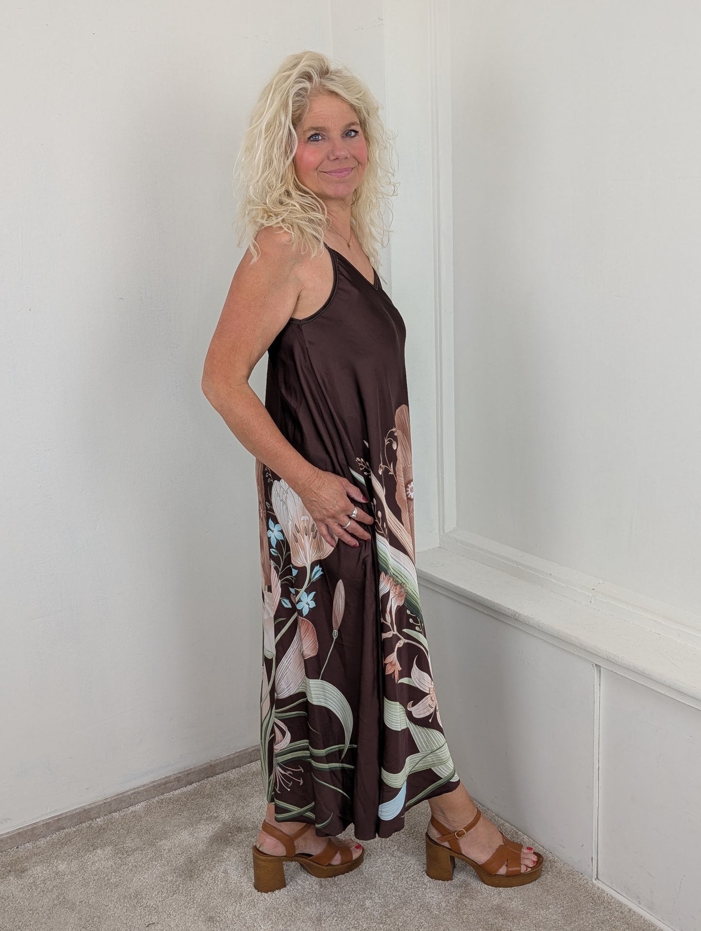 Midnight garden dress - Bruin