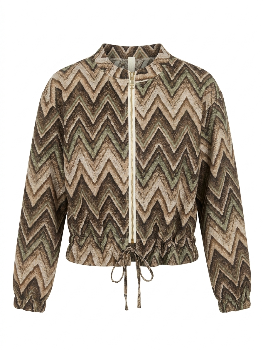 Blouse/vest bomber Zigzag - Groen