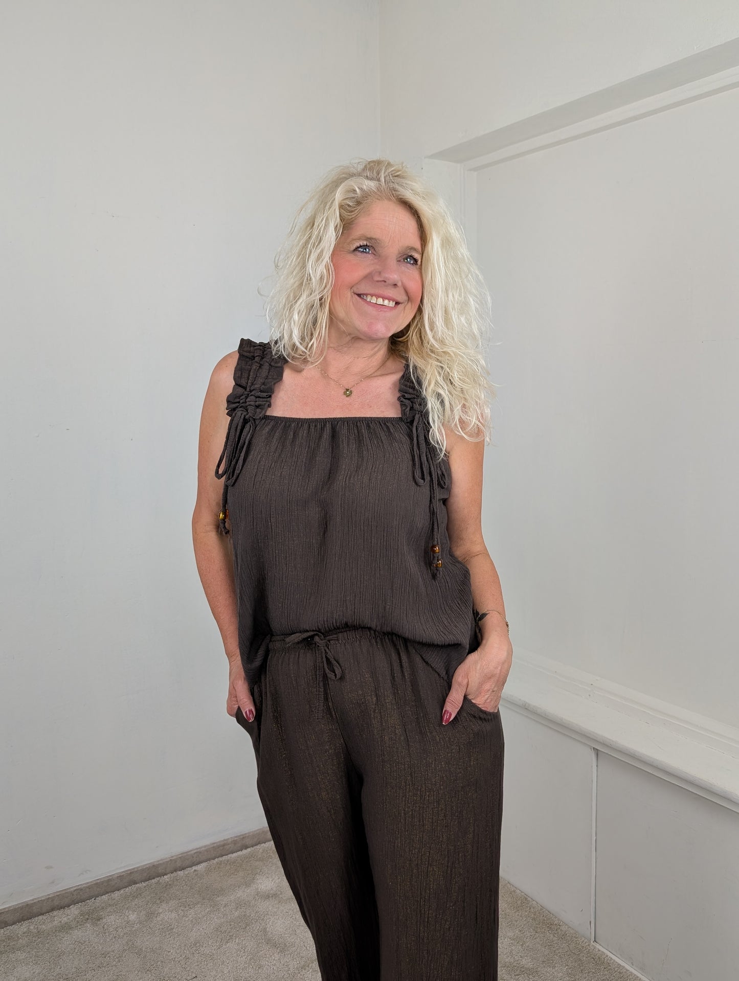 Evening glow boho top - Bruin