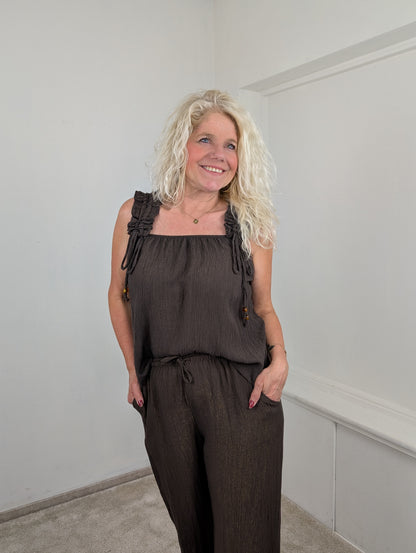 Evening glow boho top - Bruin