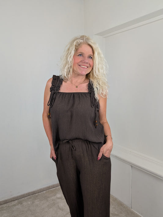 Evening glow boho top - Bruin