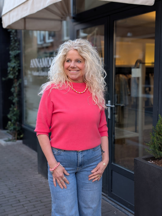 Lonne trui met korte mouw - Koraal