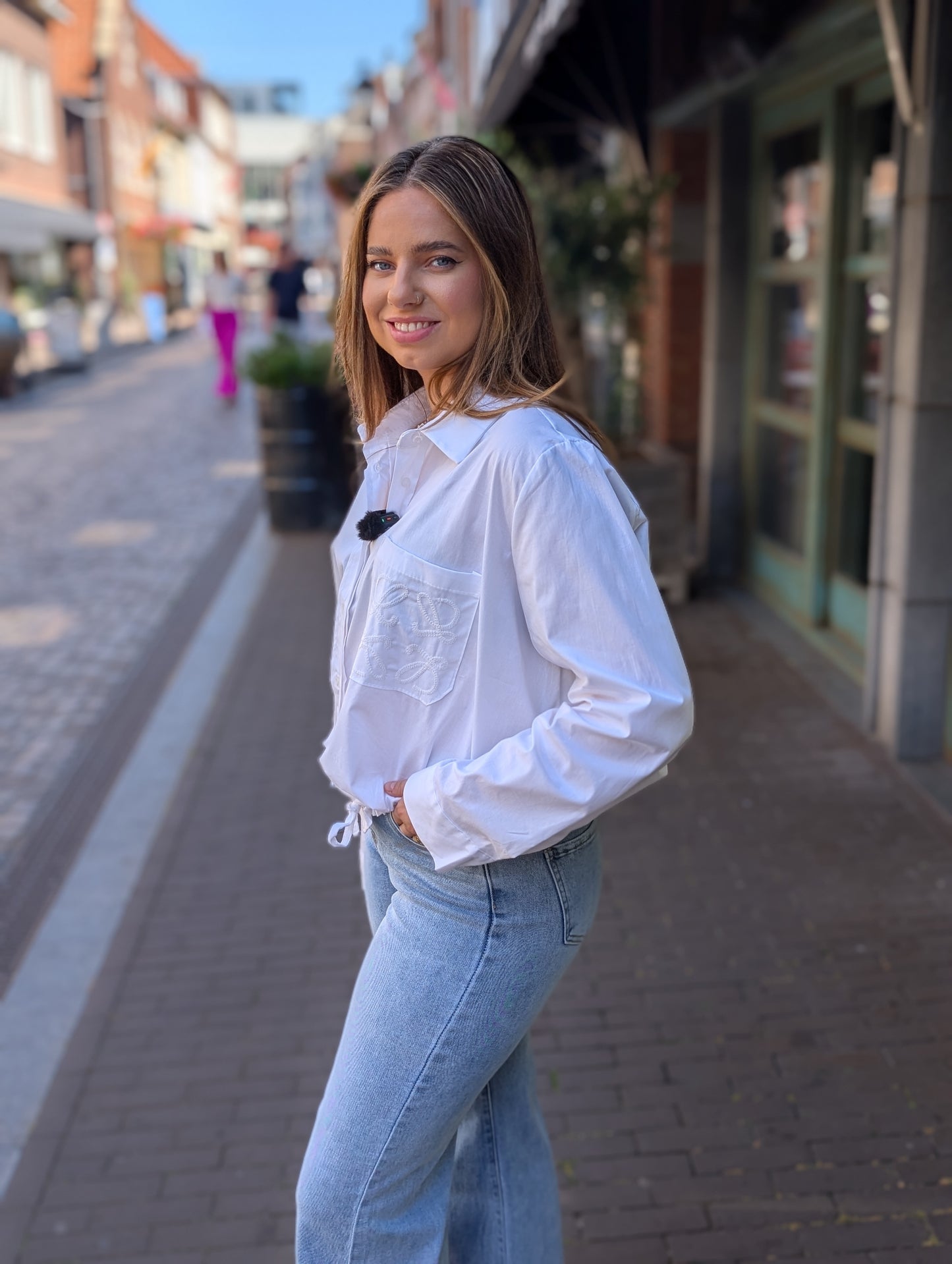 Knoop blouse Loeve - Wit