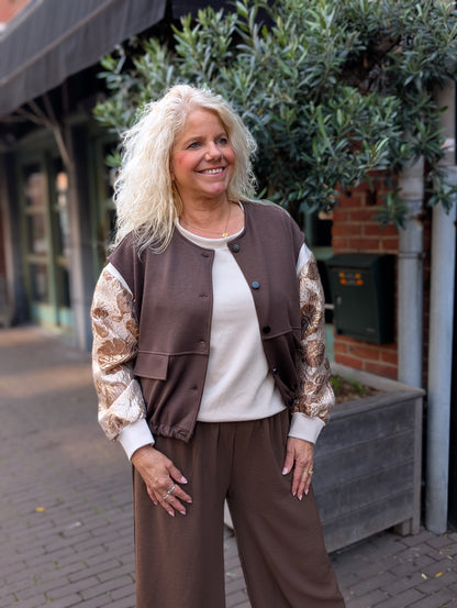 Fay knoopjes gilet - Bruin