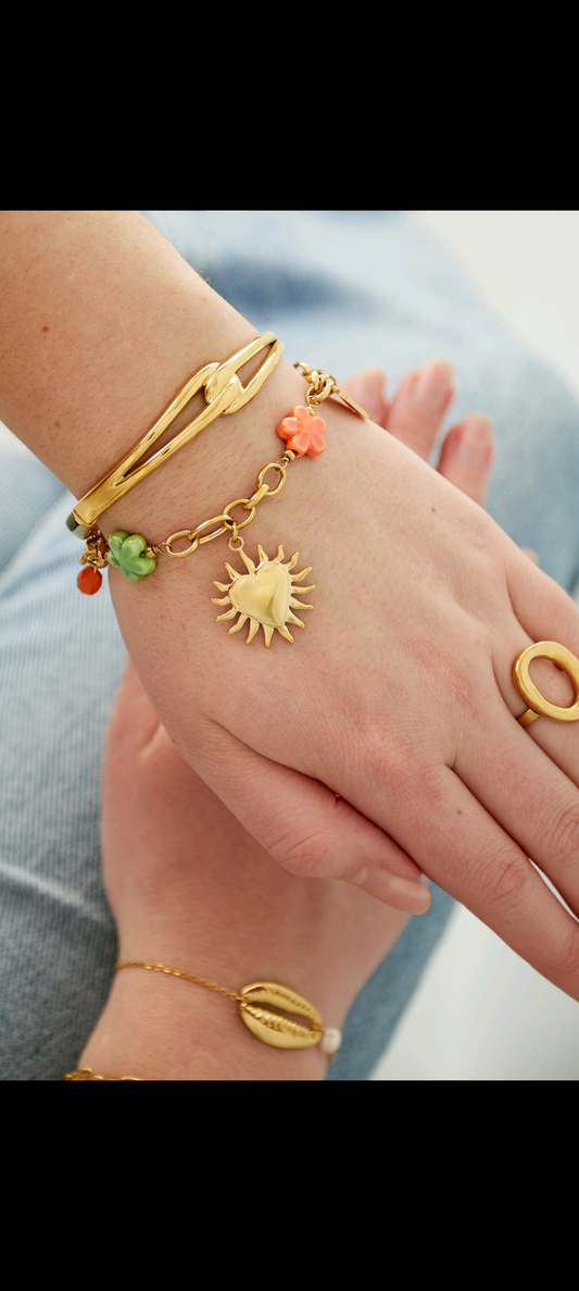 Charm couture bracelet - Goud kleur