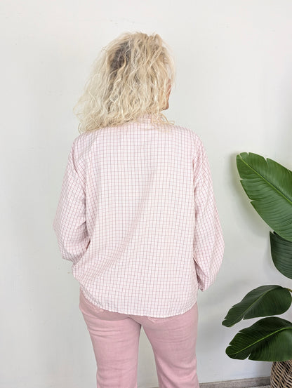 Diene ruiten blouse - Roze