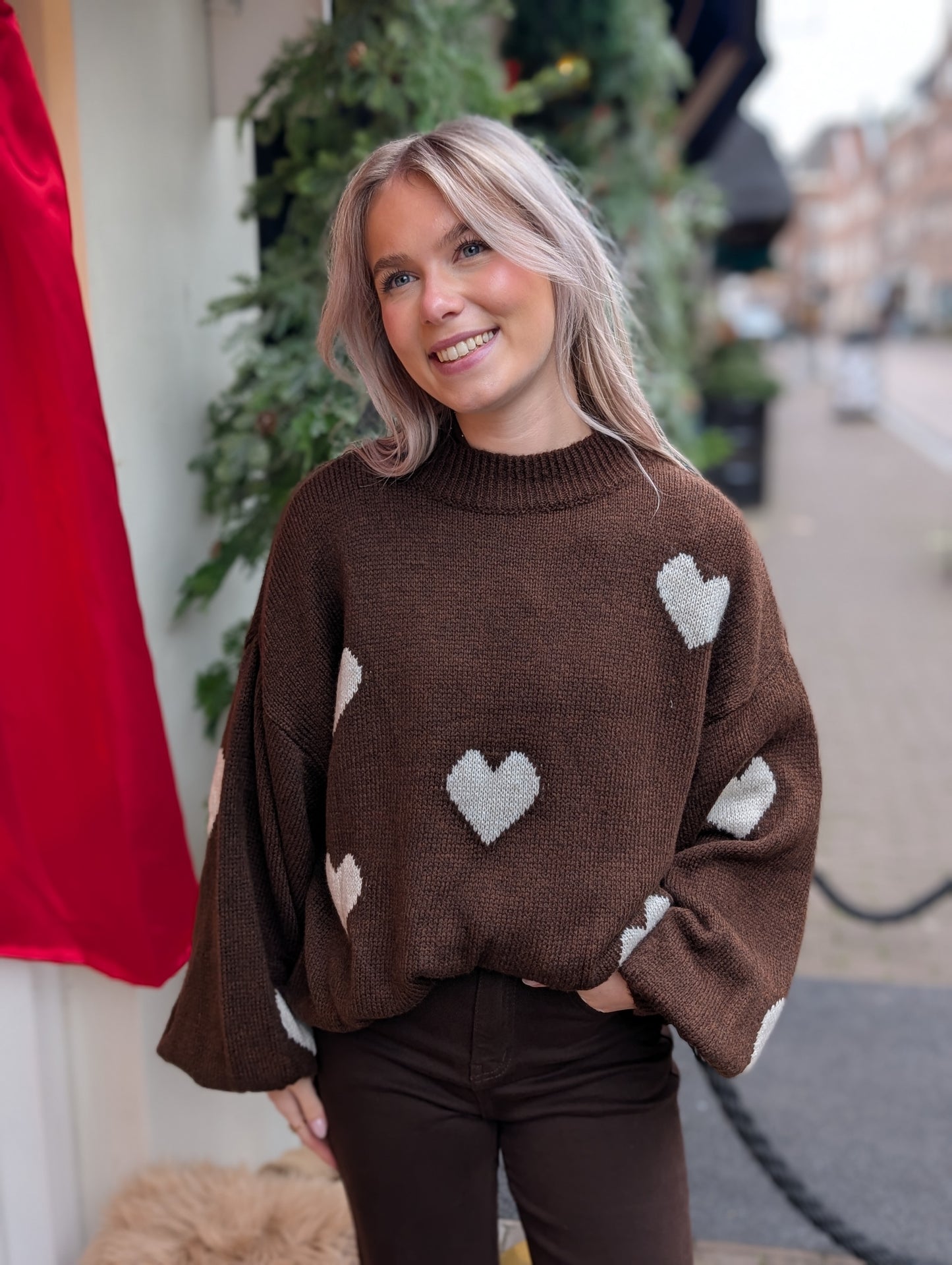 Hartjes trui Veerle - Bruin