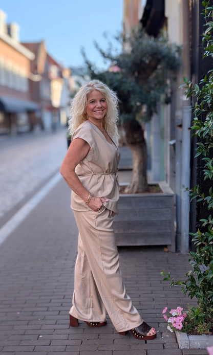 Jacky pantalon met riem - Beige