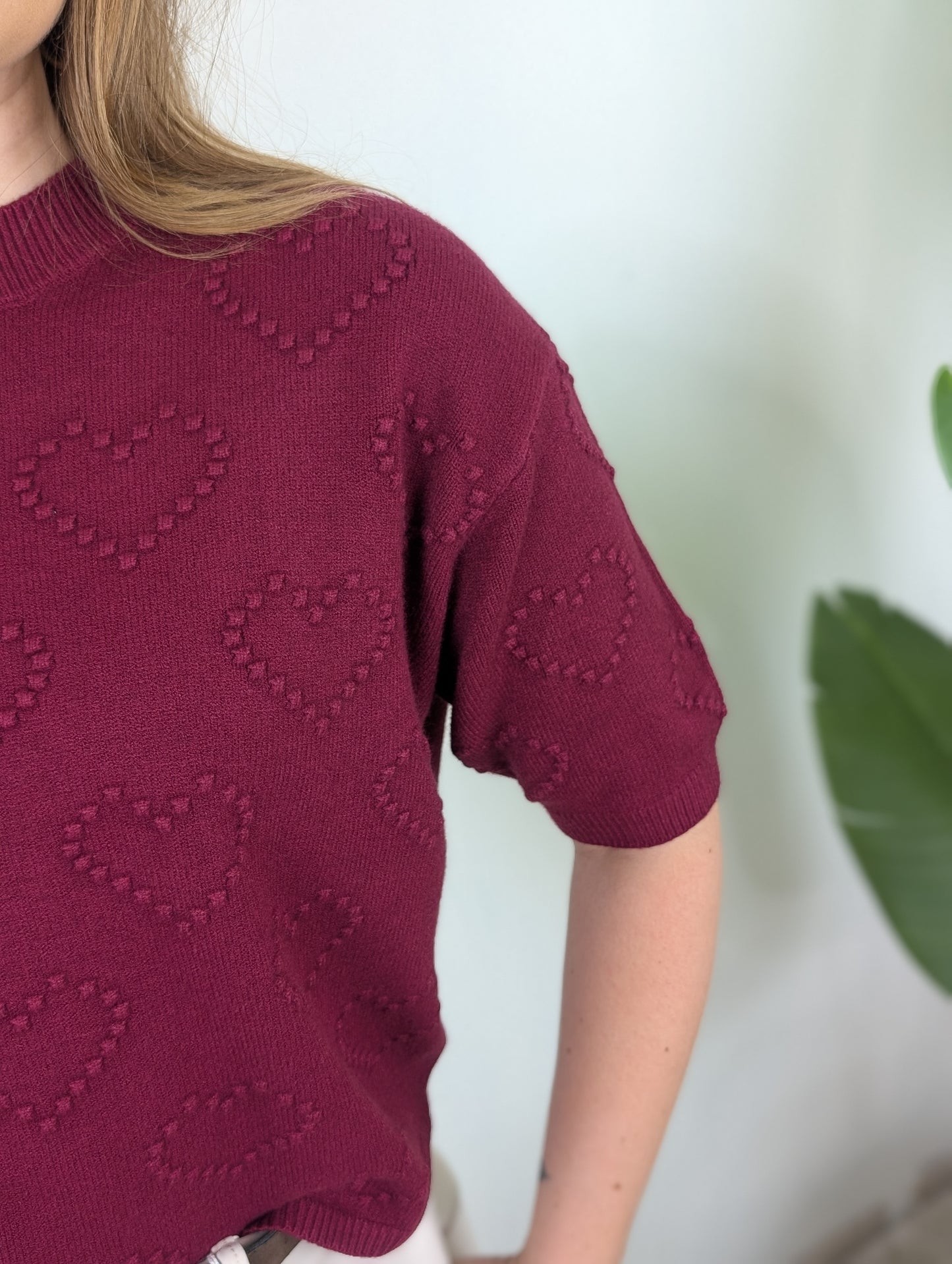 Sweet Hearts trui - Bordeaux rood