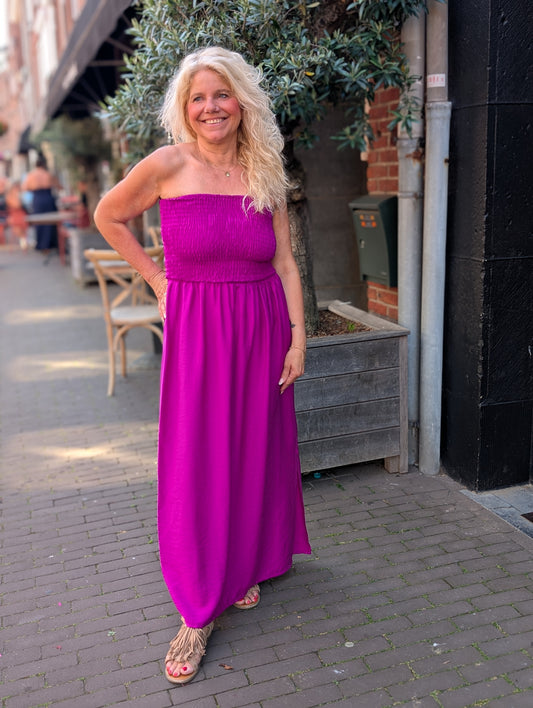 Streples jurk - Magenta