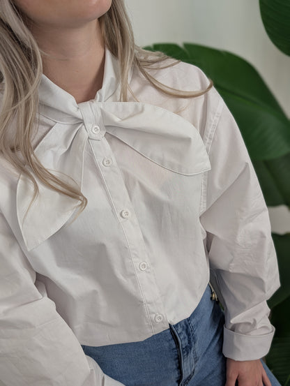 Oversized strik blouse Niomy - Wit