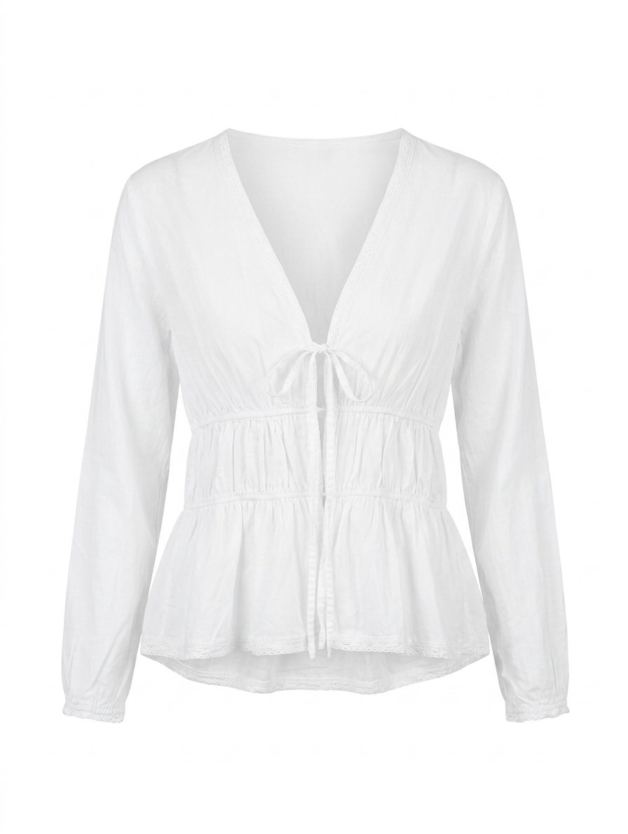 Everly Smocked Top - Wit