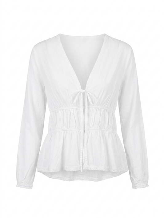 Everly Smocked Top - Wit