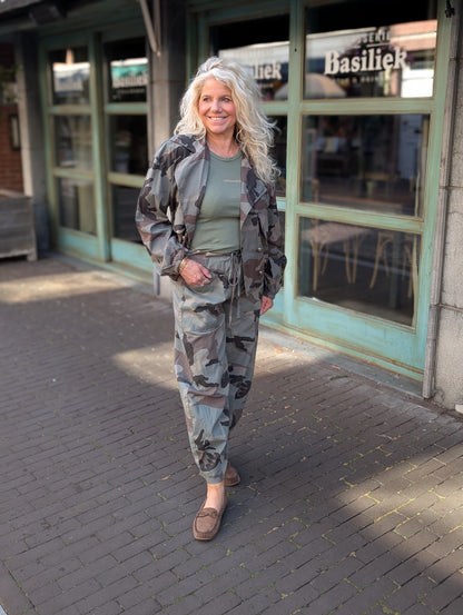 Army jacket met dubbele knoopsluiting - Groen