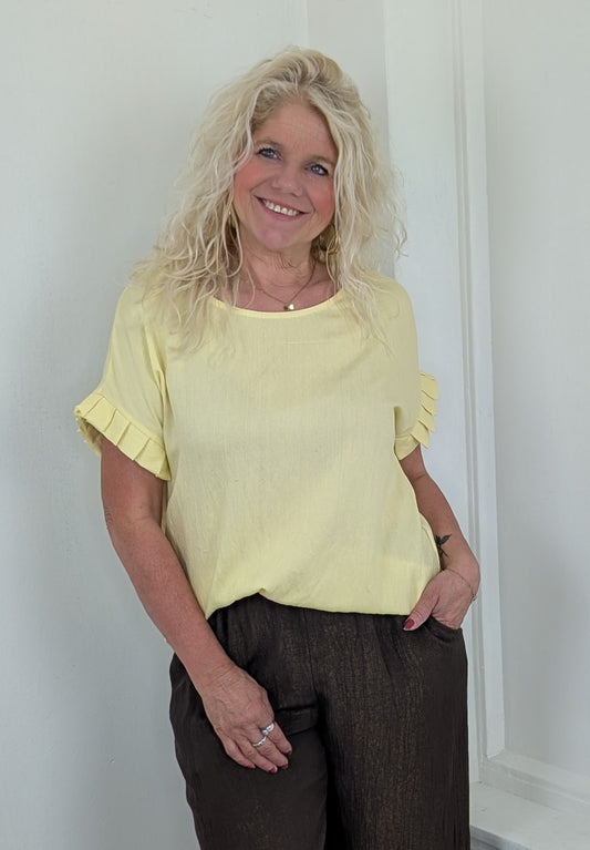Babs ruffle blouse shirt - Geel