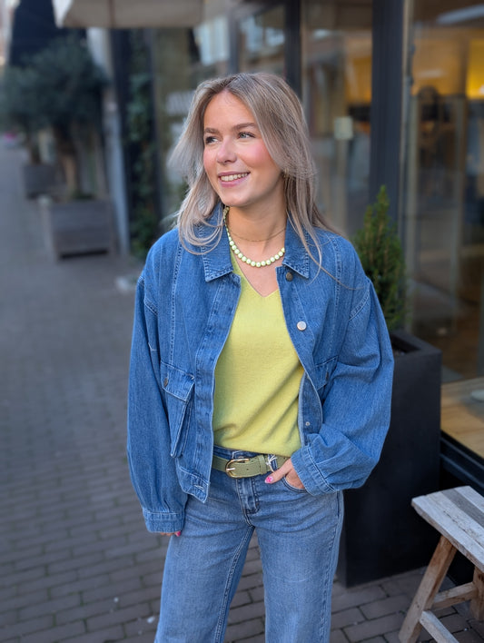 Zusss boxy denim jacket - Mid blue