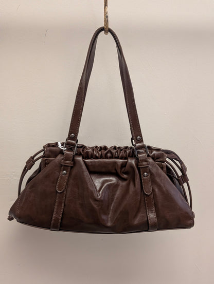 Romy Ruched Bag - Brown