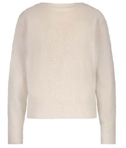 Red Button fluffy sweater - cream