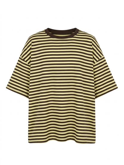 Gestreept shirt Isa - Bruin/Geel