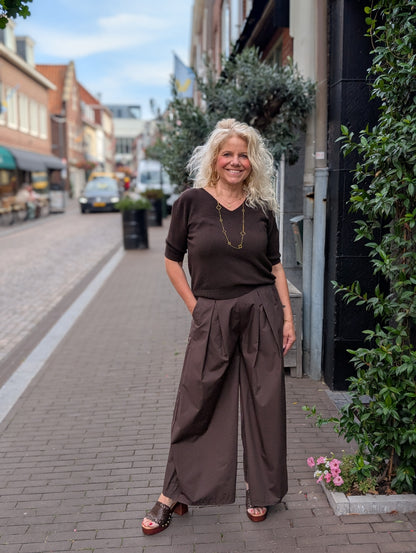 Vyf wijde pantalon - Bruin