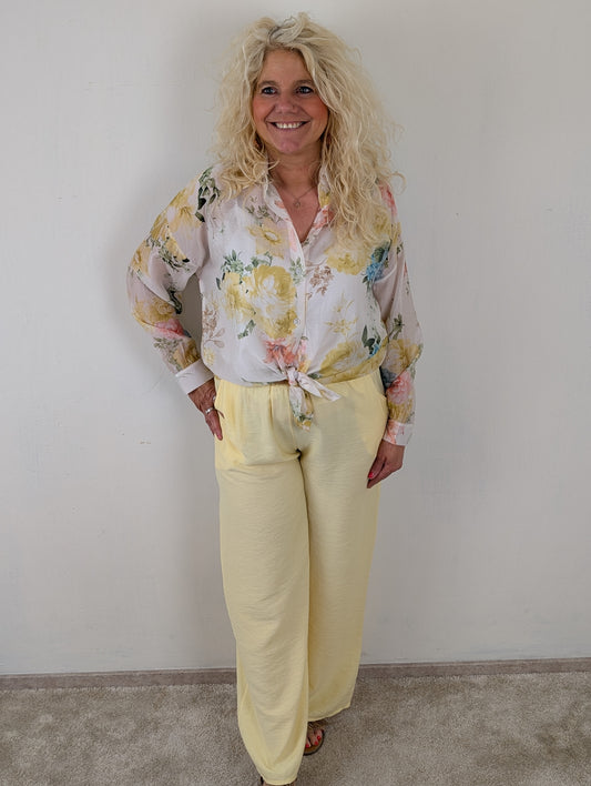 Sandra pantalon met riem - Geel