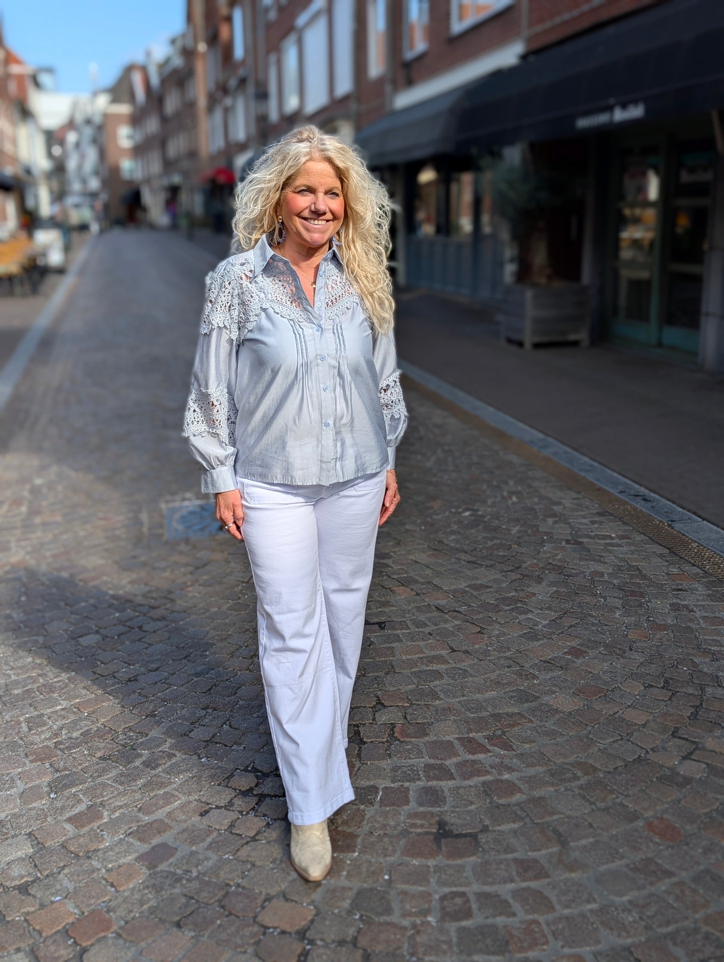 Blouse gehaakt Demi - Ice Blue