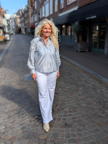 Blouse gehaakt Demi - Ice Blue