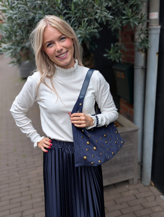Maaike ruffle coltrui - Wit