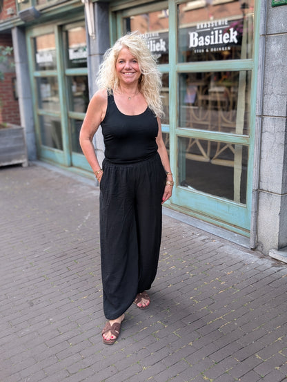 Viscose basis top - Zwart