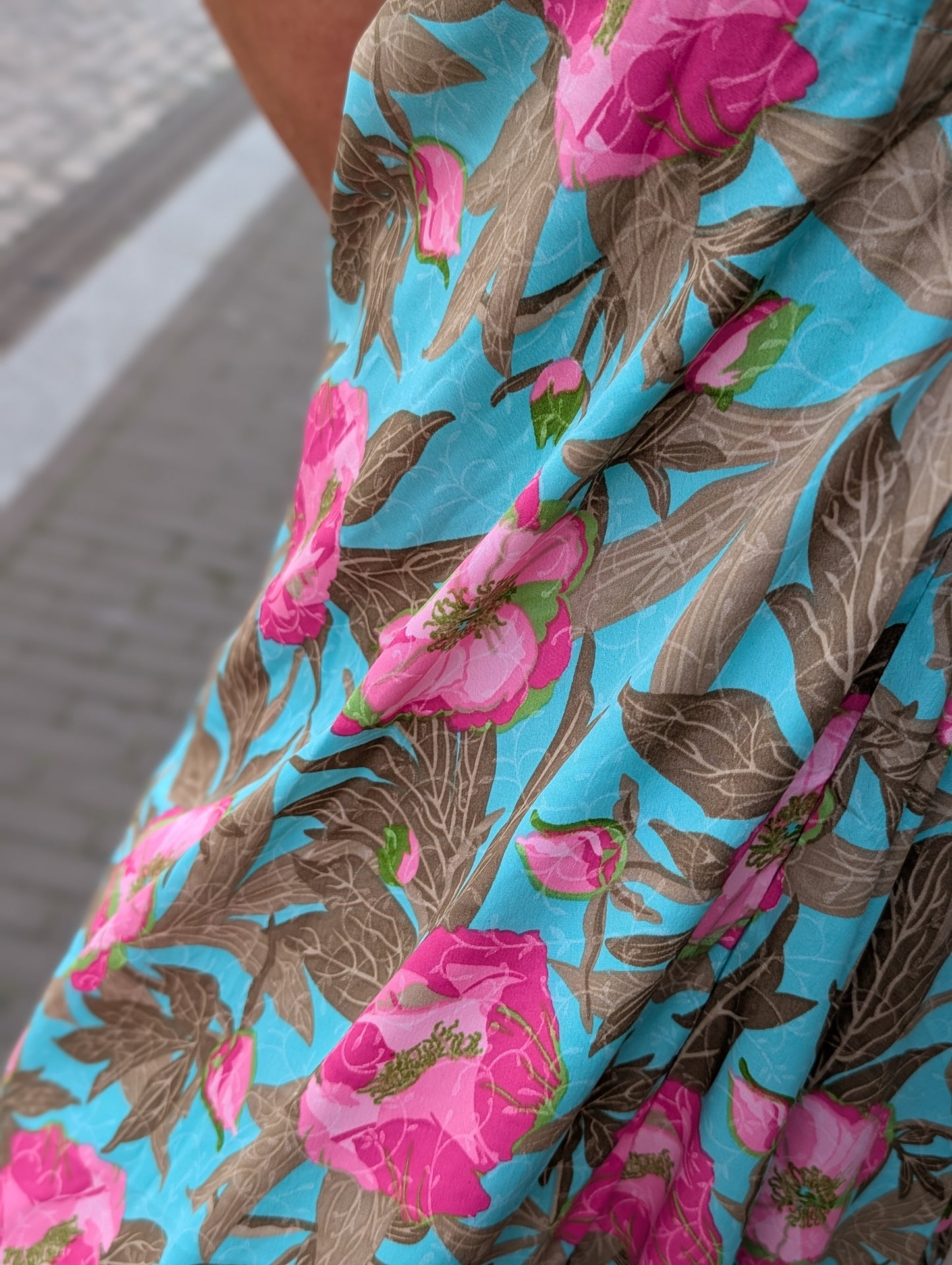 Ibiza maxi dress met open rug - Turquoise