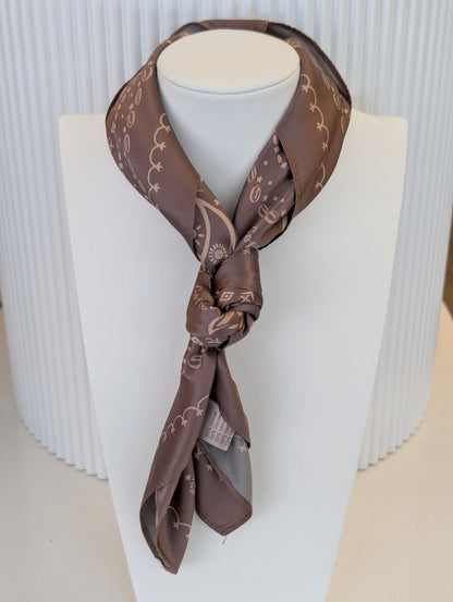 Print sjaal - Bruin / creme