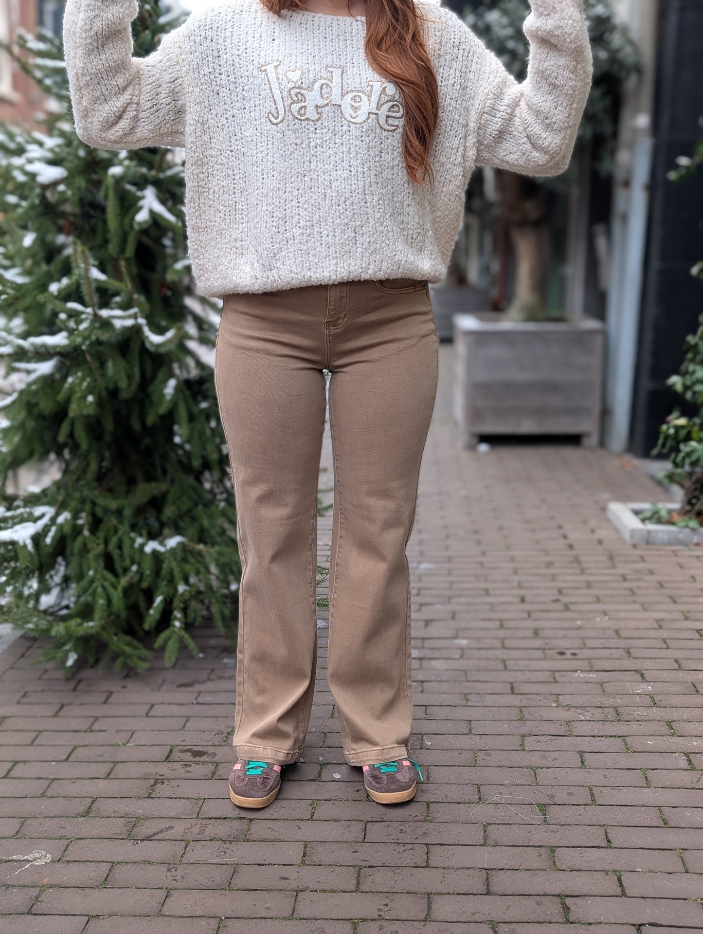 Wide Leg denim Amelia - Mocca