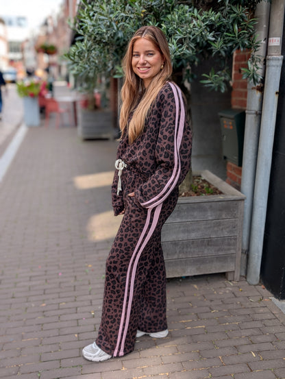 2-delig Comfy Panter Set - Bruin/Roze