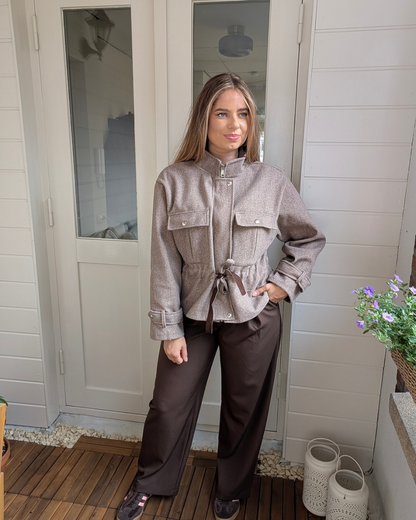 Utility Waist Jacket - Taupe