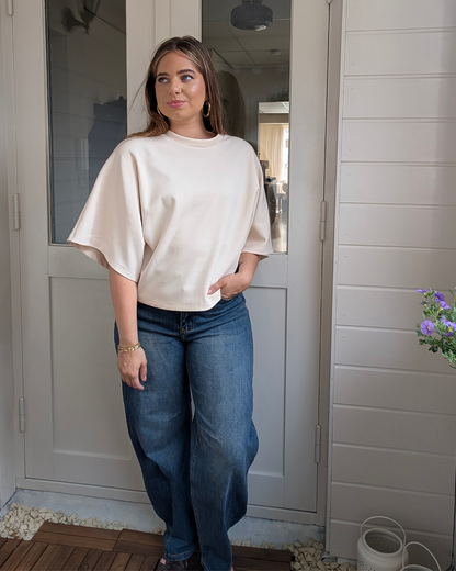 Luna Wide Sleeve Top - Ecru