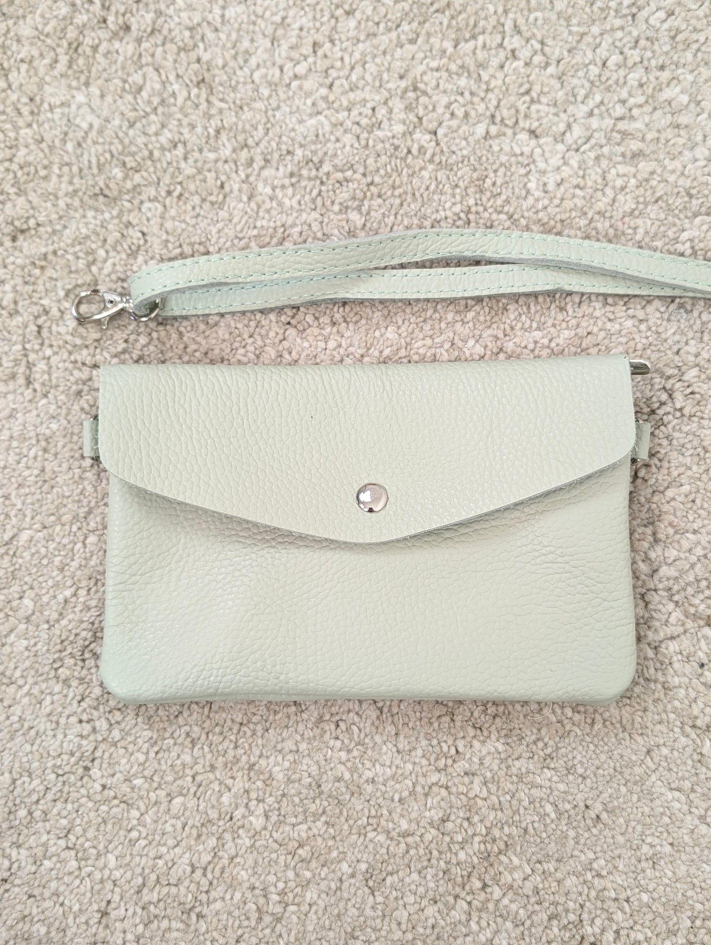 Leren envelop tasje Senna - Mintgroen