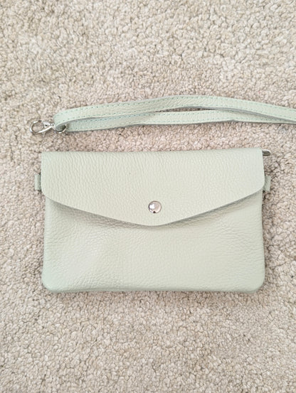 Leren envelop tasje Senna - Mintgroen