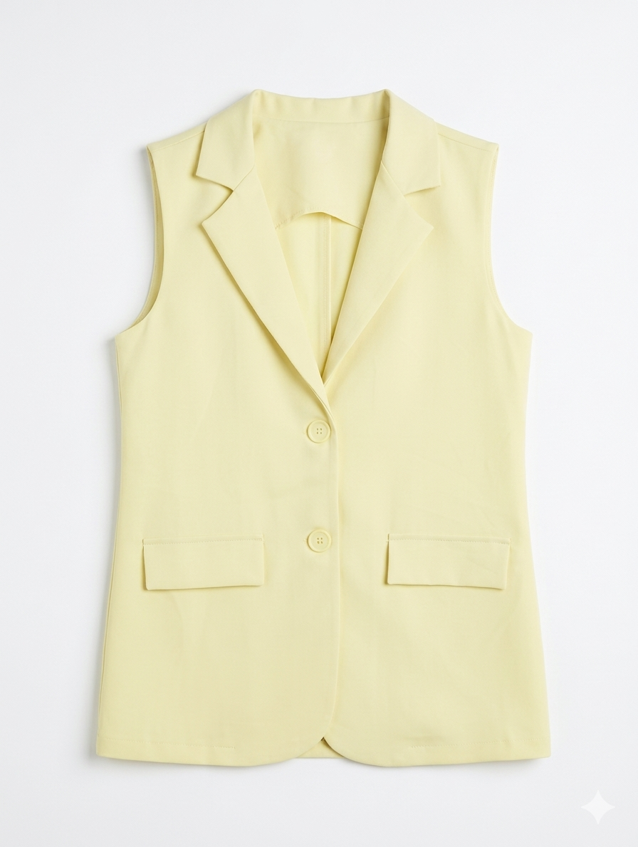 Gestreepte Demi gilet - Geel