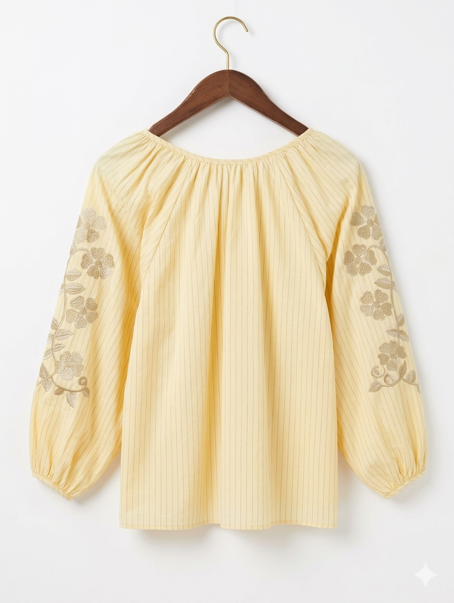 Summer Breeze Oversized Blouse - Yellow