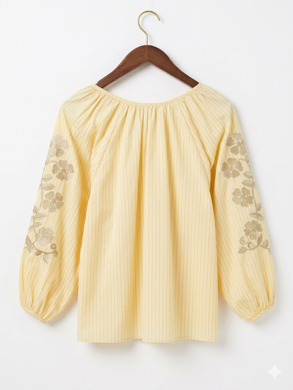 Summer Breeze Oversized Blouse - Yellow
