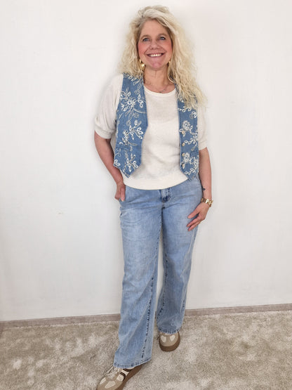 Glennis gilet met pailletten - Jeans