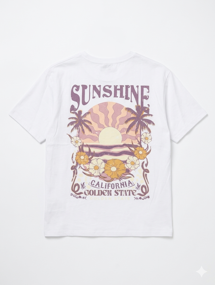 Sunshine T-shirt met backprint - Wit
