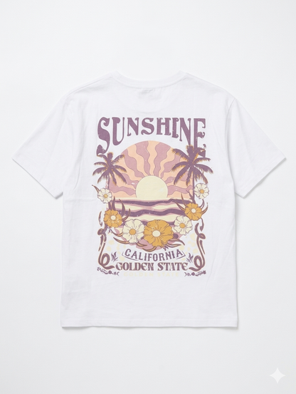 Sunshine T-shirt met backprint - Wit