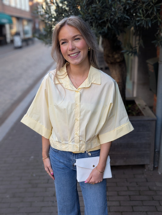 Lou korte blouse - Licht geel