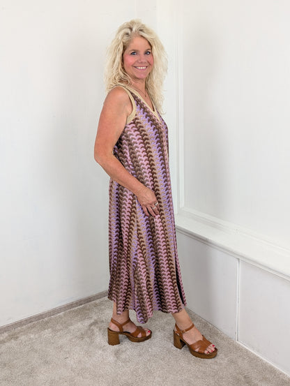 Sunset Sorbet Glitter Dress - Lila Mix