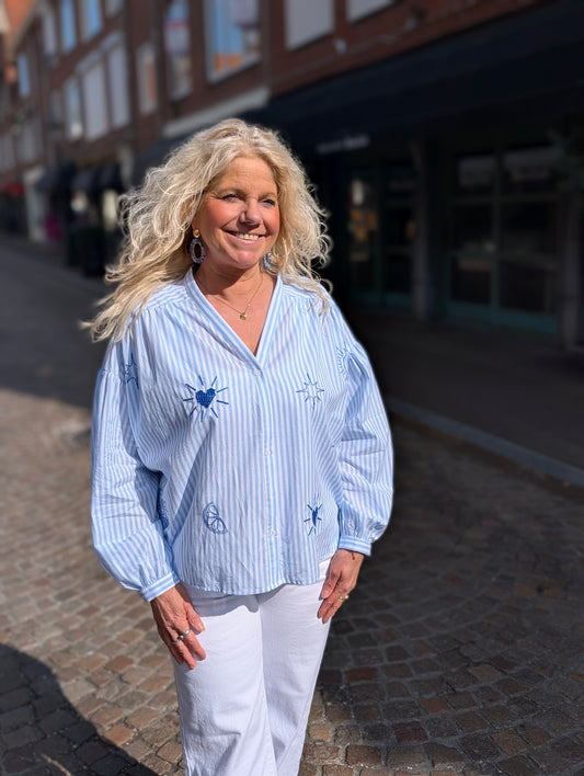 Summer stripe blouse - Wit/ blauw
